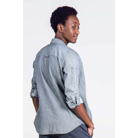 Dovetail Workwear Women's Workshirt, Indigo Stripe, 3XL DWS21S01-404-XXXL